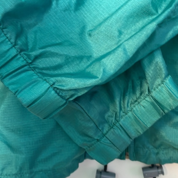 Eddie Bauer Vintage Windbreaker Rain Jacket Hidden Hood Size L Teal Vented - Picture 5 of 8